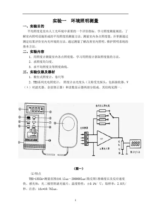 建筑环境系实验指导书