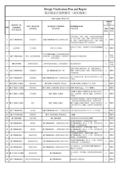 新能源汽车高压线束实验要求DVP