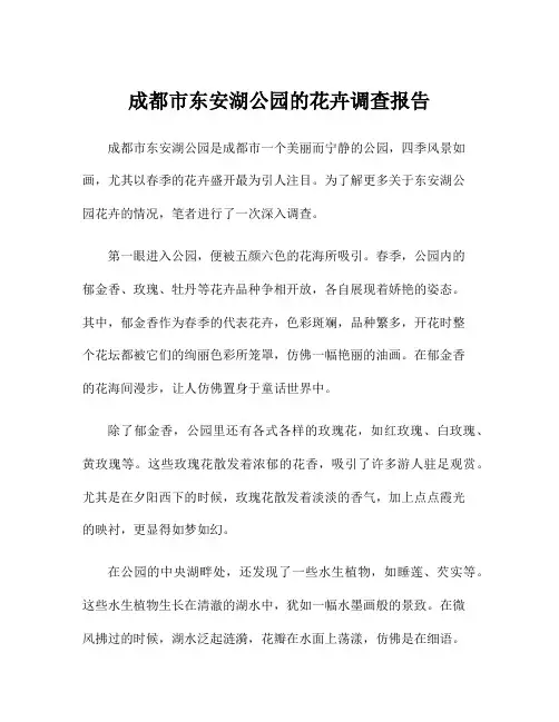 成都市东安湖公园的花卉调查报告