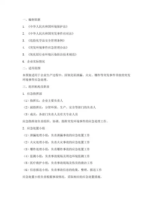 氧化铝突发环境应急预案