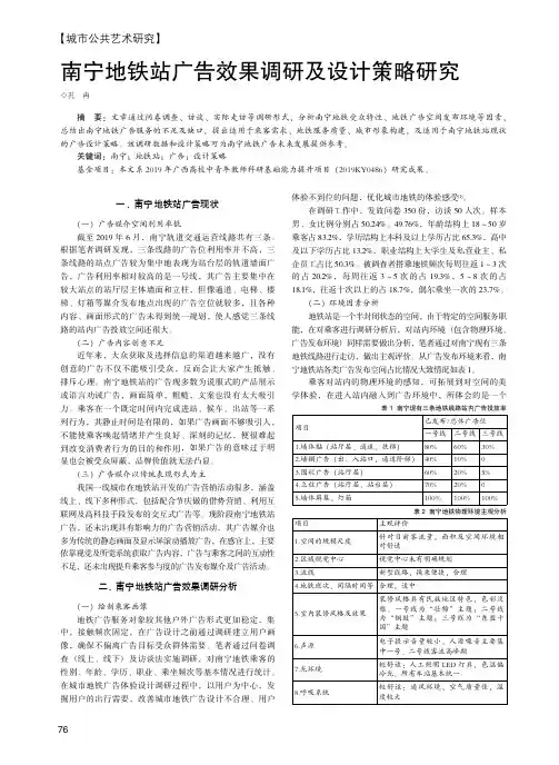 南宁地铁站广告效果调研及设计策略研究