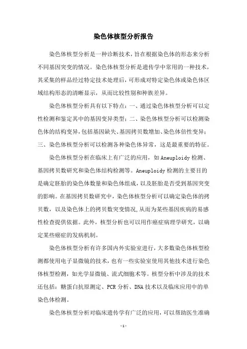染色体核型分析报告