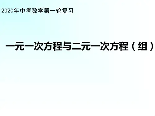 2020年中考数学第一轮复习一元一次方程与二元一次方程(组)