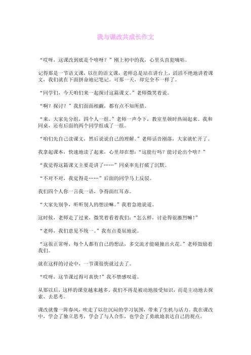 我与课改共成长作文