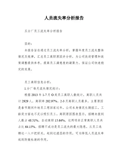 人员流失率分析报告