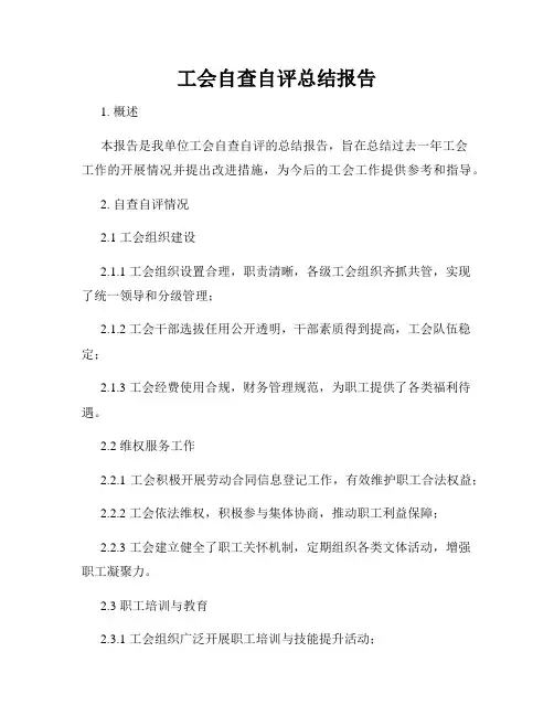 工会自查自评总结报告