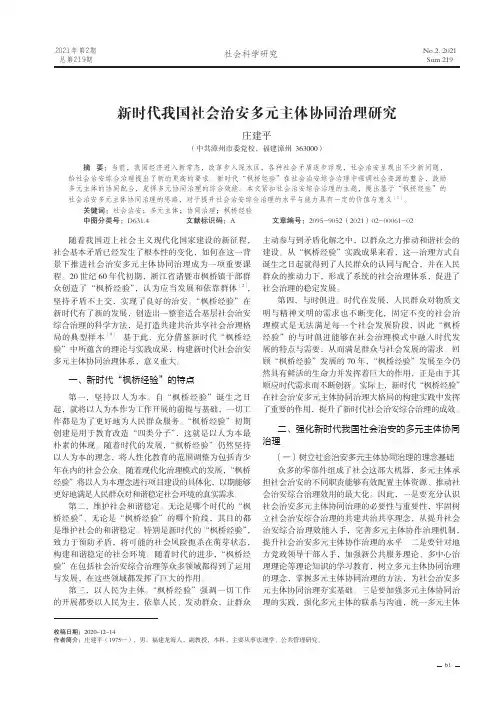新时代我国社会治安多元主体协同治理研究