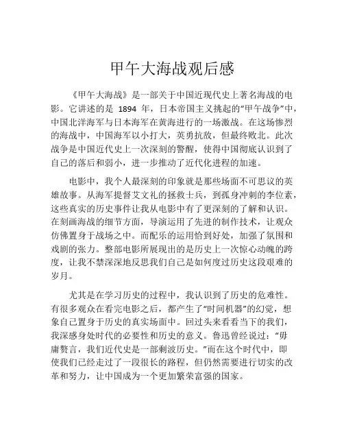 甲午大海战观后感