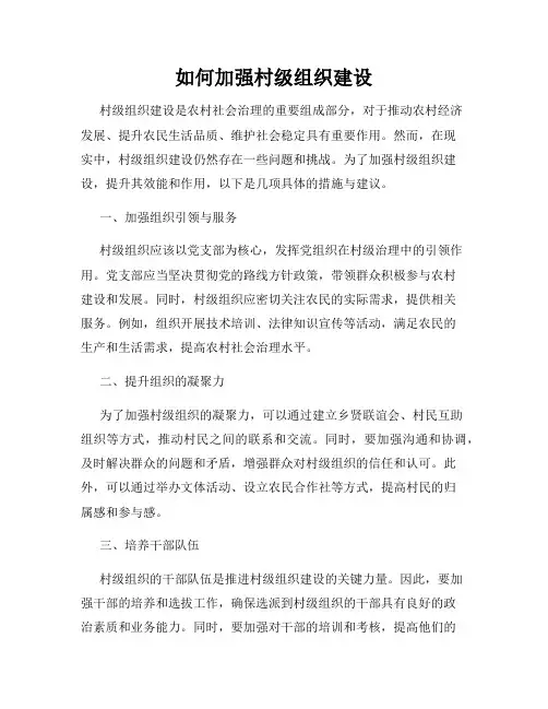 如何加强村级组织建设