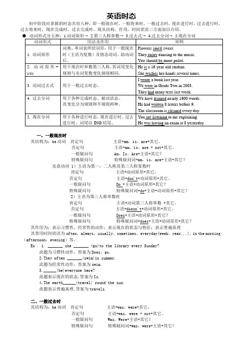 (完整版)英语常用的八种时态