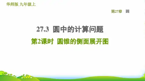 2022春九年级数学下册第27章圆27.3圆中的计算问题2圆锥的侧面展开图习题课件华东师大版