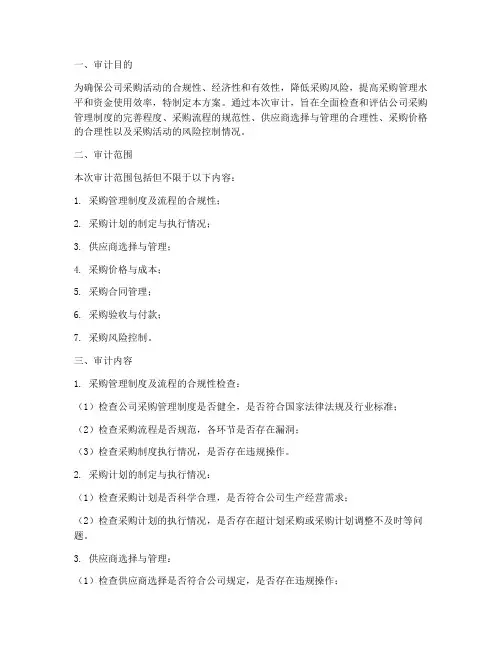 通用采购专项审计方案