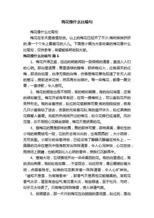 梅花像什么比喻句