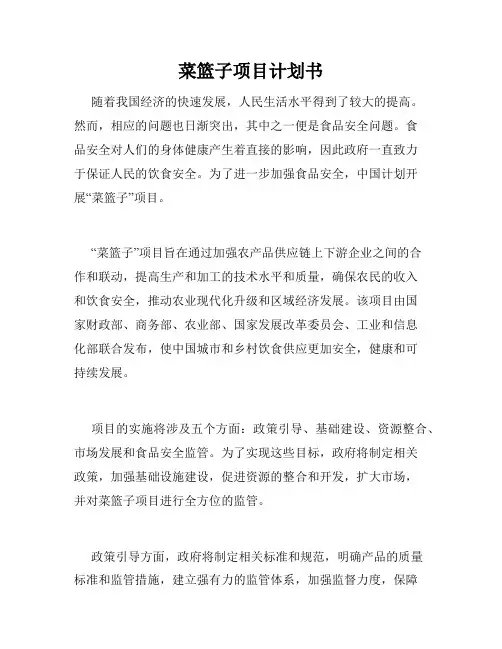 菜篮子项目计划书