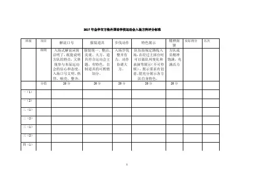 运动会入场方阵评分