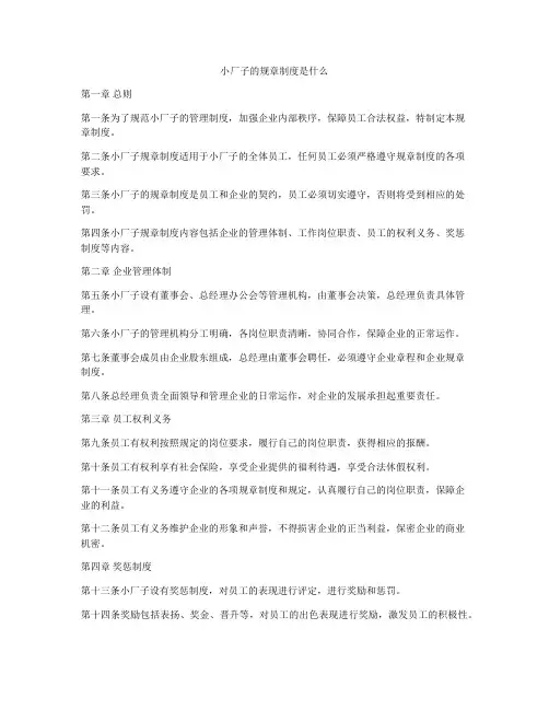 小厂子的规章制度是什么
