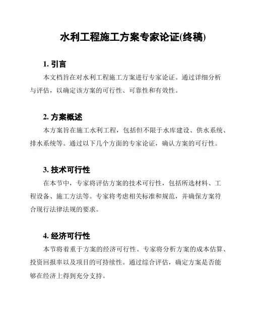 水利工程施工方案专家论证(终稿)