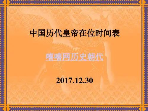 中国历代皇帝在位时间表(中国皇帝大全)