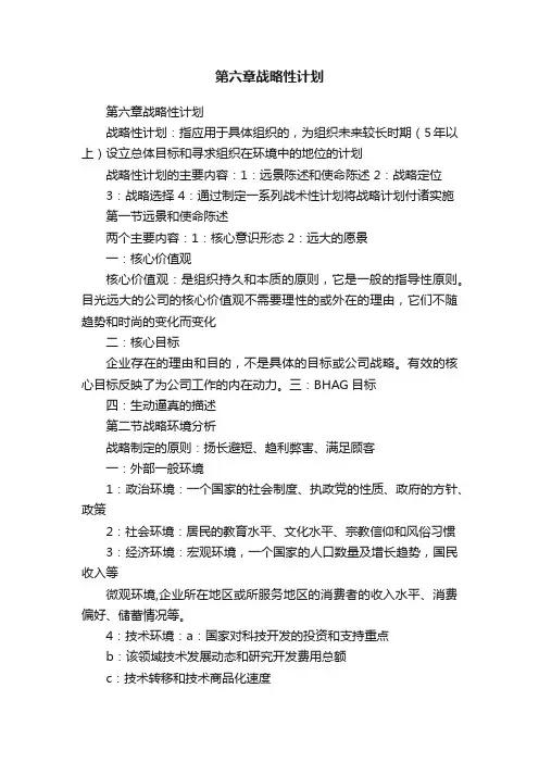 第六章战略性计划