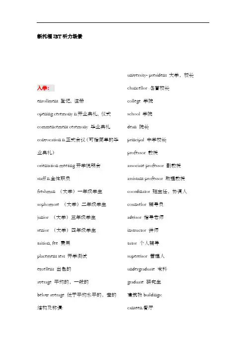 托福听力分类词汇完整版