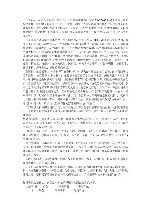 高原红景天的简介
