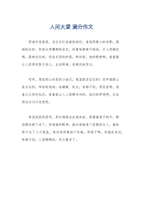 人间大爱 满分作文