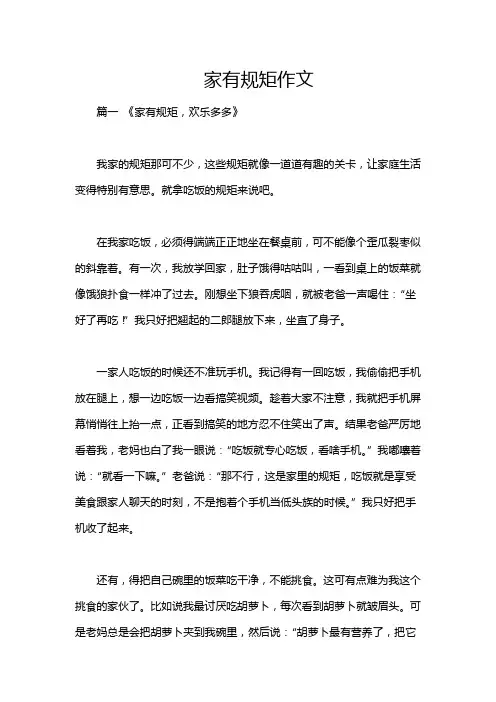 家有规矩作文