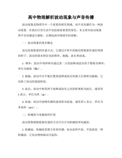 高中物理解析波动现象与声音传播