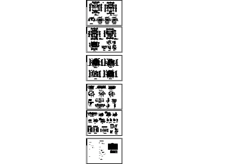 某地区四层连拼别墅建筑设计施工图