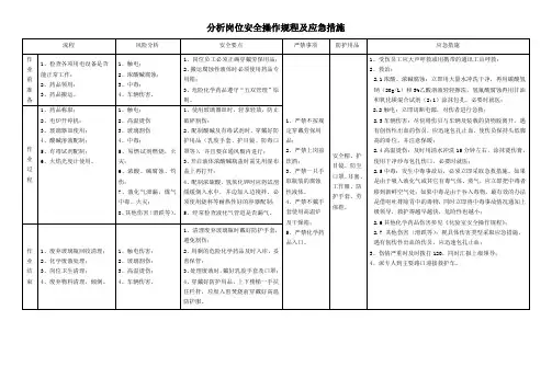 分析岗位安全操作规程