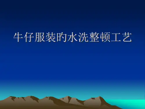 牛仔服装的水洗整