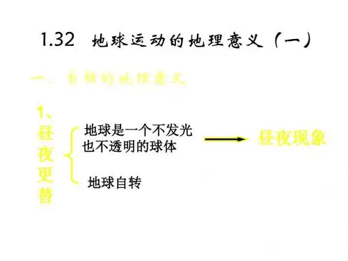 高一地理地球自转的意义