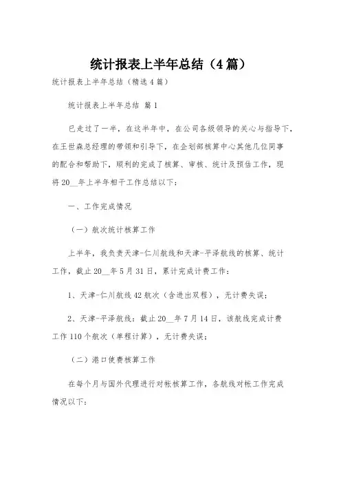 统计报表上半年总结(4篇)