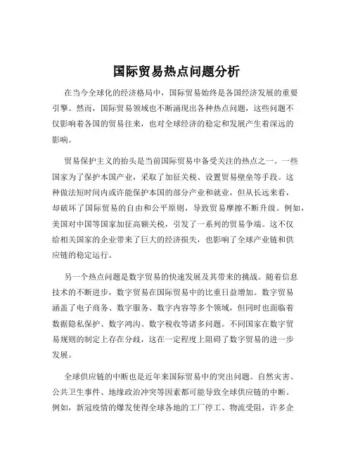 国际贸易热点问题分析