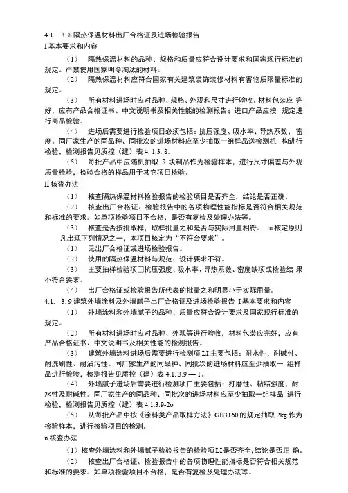 隔热保温材料出厂合格证及进场检验报告参考模板