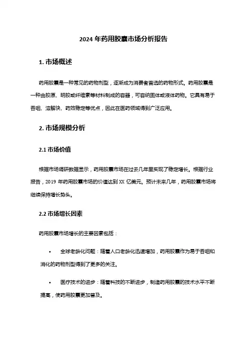 2024年药用胶囊市场分析报告