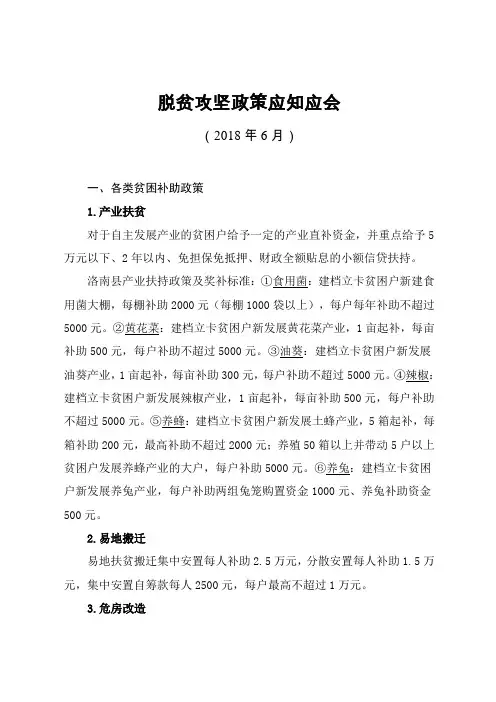脱贫攻坚政策应知应会 最新(6)(1)