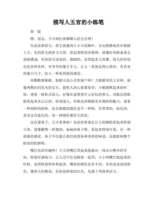 描写人五官的小练笔