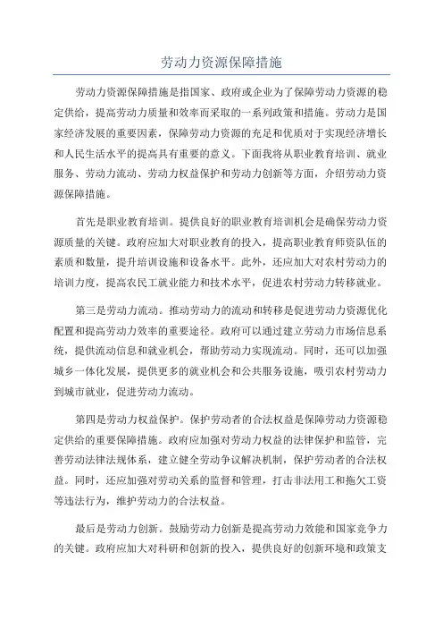 劳动力资源保障措施