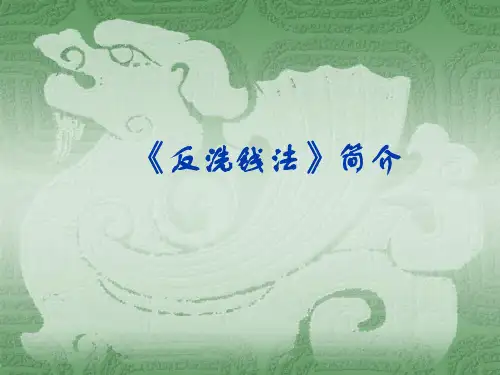 反洗钱培训课件--《反洗钱法》