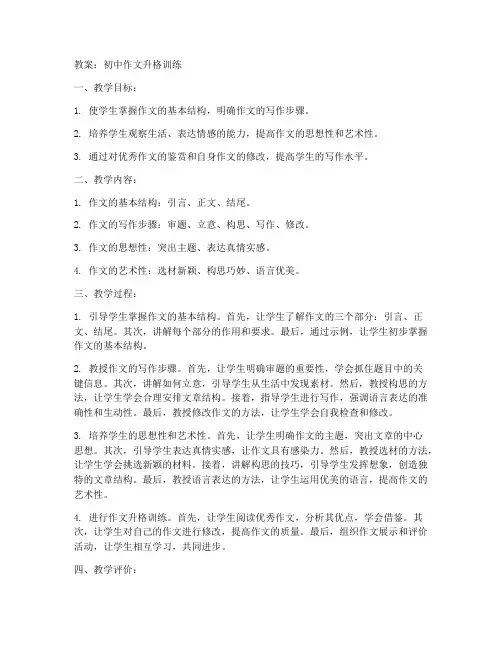 初中作文升格训练教案