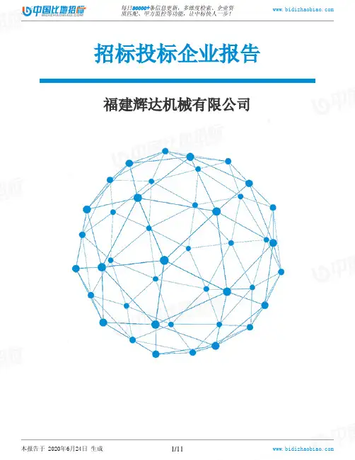 福建辉达机械有限公司-招投标数据分析报告