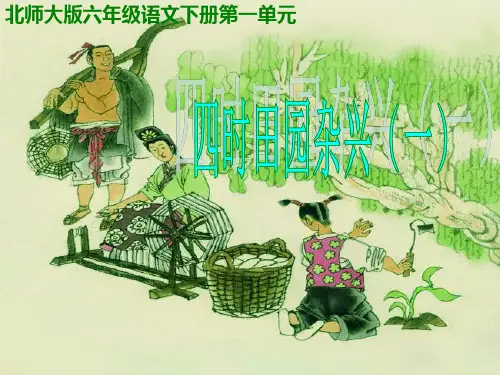 语文六年级下北师大版1《古诗两首-四时田园杂兴(一)》课件2