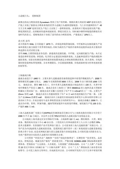 人造板机械巨头简介