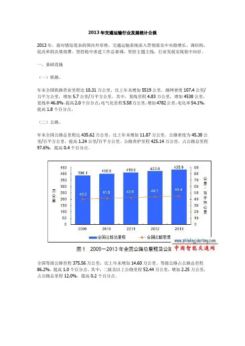 2013年交通运输行业发展统计公报
