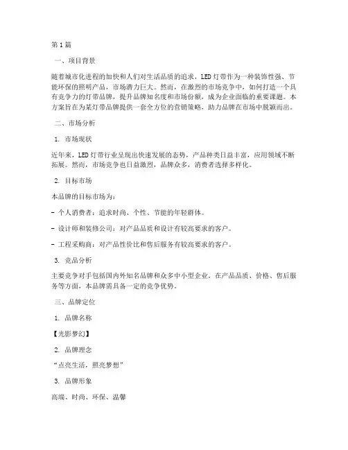 灯带品牌营销方案策划(3篇)