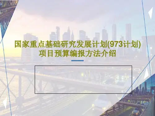 国家重点基础研究发展计划(973计划)项目预算编报方法介绍共28页