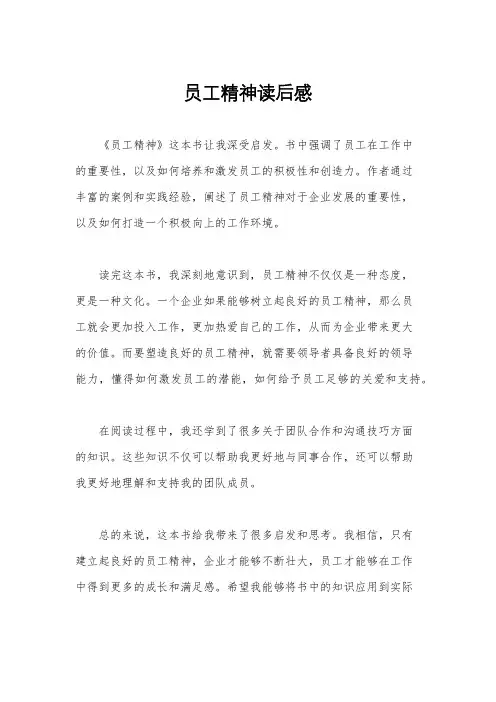 员工精神读后感