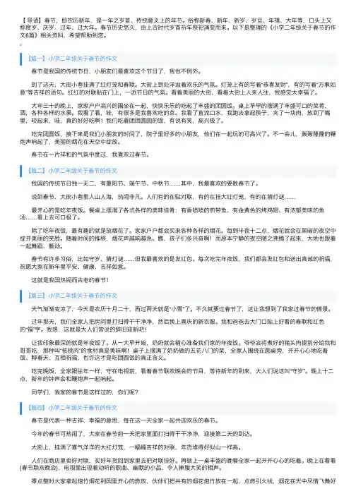 小学二年级关于春节的作文6篇