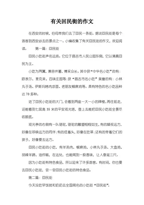 有关回民街的作文